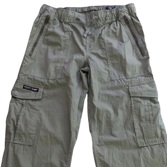 Superdry Low Rise Wide Leg Cargo Pants Womens Size 28x32 Khaki Olive Baggy Loose - Picture 4 of 16